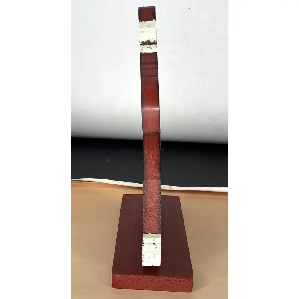 Vintage Hand-Painted Folk Art Wooden Santa Shelf Sitter Primitive Christmas